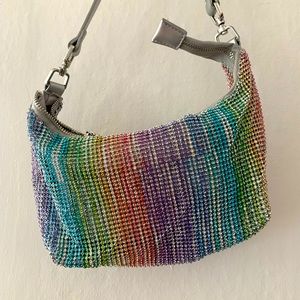 urban oufitters rainbow rhinestone purse
